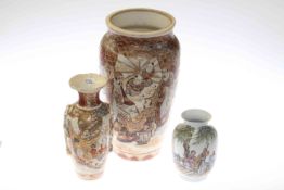 Two Japanese Satsuma vases and a Chinese Republican style vase (3)