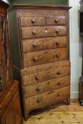 Victorian mahogany chest on chest,