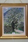 Stephen Crowther, Mountain Blossom, oil on canvas, signed and dated lower right, 46cm by 34cm,