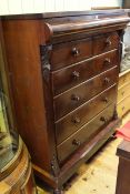Victorian mahogany scotch chest of seven drawers