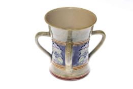 Doulton Lambeth Art Nouveau four handled mug