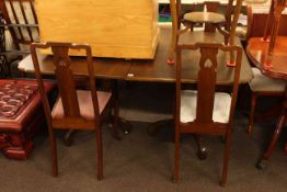 Twin pedestal mahogany dining table,