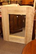 Rustic wood framed wall mirror