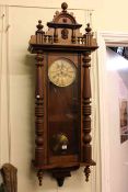 Victorian walnut cased Vienna wall clock