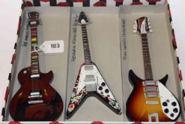 Miniature Rock guitars made from Yamaha Factory spares, Marley,
