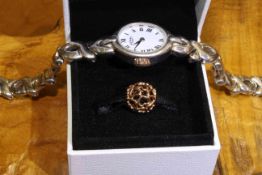 Pandora charm and a Rotary silver cased watch (2)