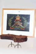 19th Century Royal Artillery framed embroidered silk,