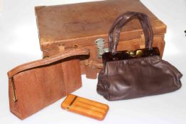 Leather suitcase,