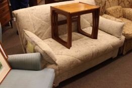 Aztec sofa bed and nest of three teak tables (2)