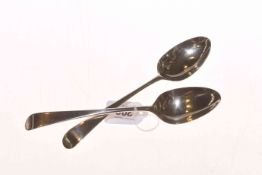 Pair of George III silver tablespoons, London 1783, 3.