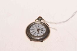 Continental silver lady's fob watch