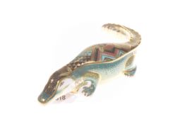 Royal Crown Derby alligator paperweight, gold stopper,