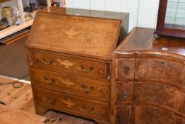 Edwardian inlaid mahogany three drawer bureau