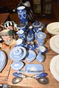 Collection of Wedgwood blue Jasperware,
