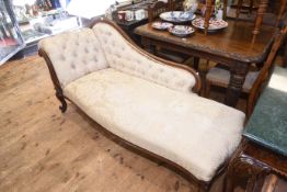 Victorian mahogany serpentine front chaise longue