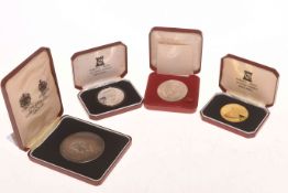 Fourteen silver proof coins/medallions, 16.