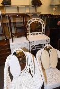 Wicker dressing table and chest,
