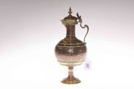 Oudry brass and copper ewer of fine quality