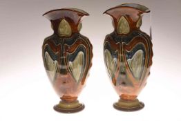 Large pair of Doulton Lambeth Stoneware vases by Frank Butler