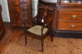 Late Victorian inlaid child's/doll's chair, c.