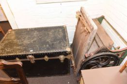 Vintage mangle and cabin trunk