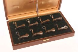 Set of six vintage Gucci place card holders, with bill of purchase dated 7.5.