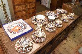 Royal Crown Derby Imari plates, eighteen piece tea set, bon bon dishes,