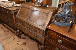 1920's/30's carved oak two drawer bureau