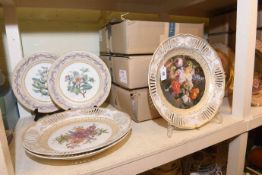 Pair Kaiser Gardenia plates and three boxed Kaiser pierced plates (5)
