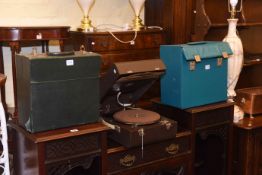 Antoria Portable gramophone and two cases of records