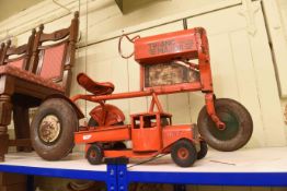 Vintage ride on Triang Major tractor and vintage Triang truck