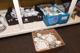 Three boxes of various teaware including Royal Albert