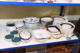 Coalport plates and bowls, Denby Greenwheat jug and lidded pots, Worcester ramekins, glass,