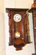Victorian walnut cased wall clock, Jack Vettriano print,