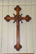 Carved oak wall hanging crucifix
