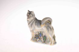 Royal Crown Derby 'Husky' paperweight, with gold stopper,