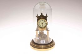 Gustav Becker brass and glass dome clock,