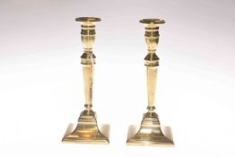 Pair of early 19th Century brass candlesticks