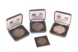 Three National Trust silver medals, in Spink & Son boxes, gross 7.