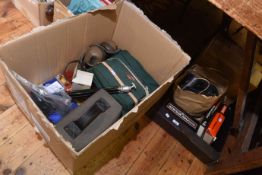 Two boxes of mostly photographic equipment