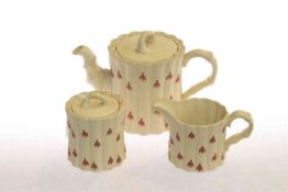 Wedgwood bamboo moulded three-piece tea service