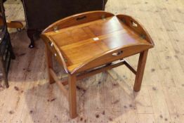 Teak and brass butlers tray coffee table