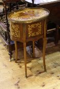 Louis XV style inlaid gueridon, oval with two drawers, 48.