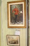 Print, Henry Havelock Allan, framed; and a watercolour of Richmond,