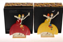 Two Wedgwood Clarice Cliff limited edition jazz figures,