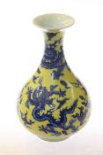 Chinese yellow ground vase,