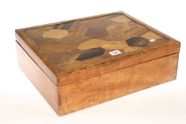 Large parquetry top box with fitted shelf