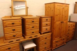 Eight piece pine bedroom suite
