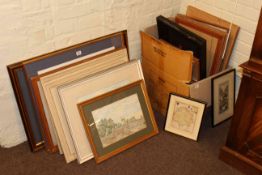 Large collection of prints and watercolours including works by Mycock