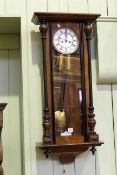 Late 19th Century ebonised and walnut Vienna clock